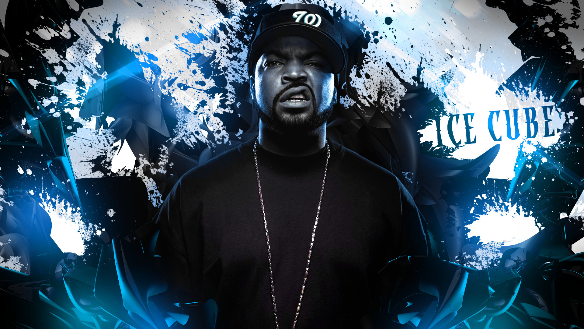 Ice Cube, Rapper, Blu, Arte digitale, 1920x1080, immagine di sfondo
