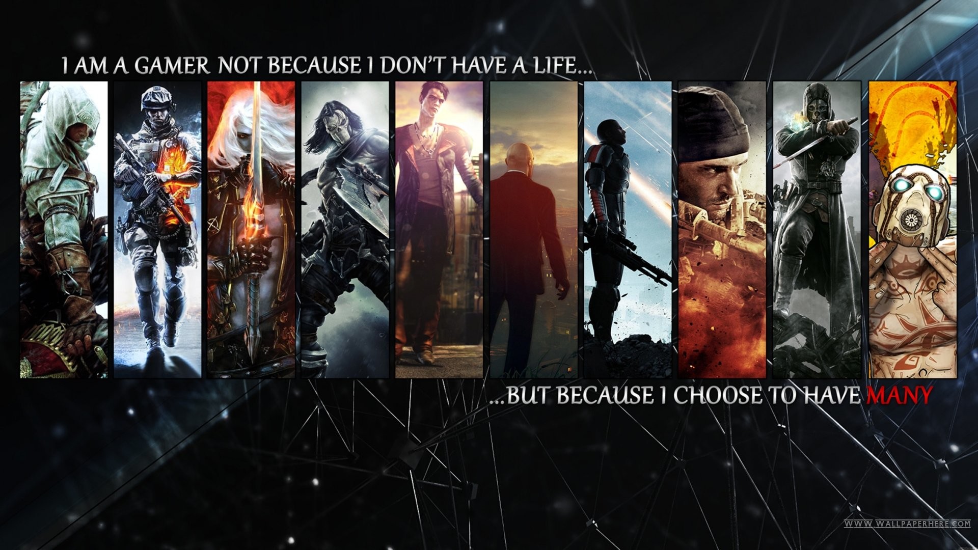 Personaggi dei videogiochi, Citazione, Assassin's Creed, Hitman, Borderlands, sfondo 1080p