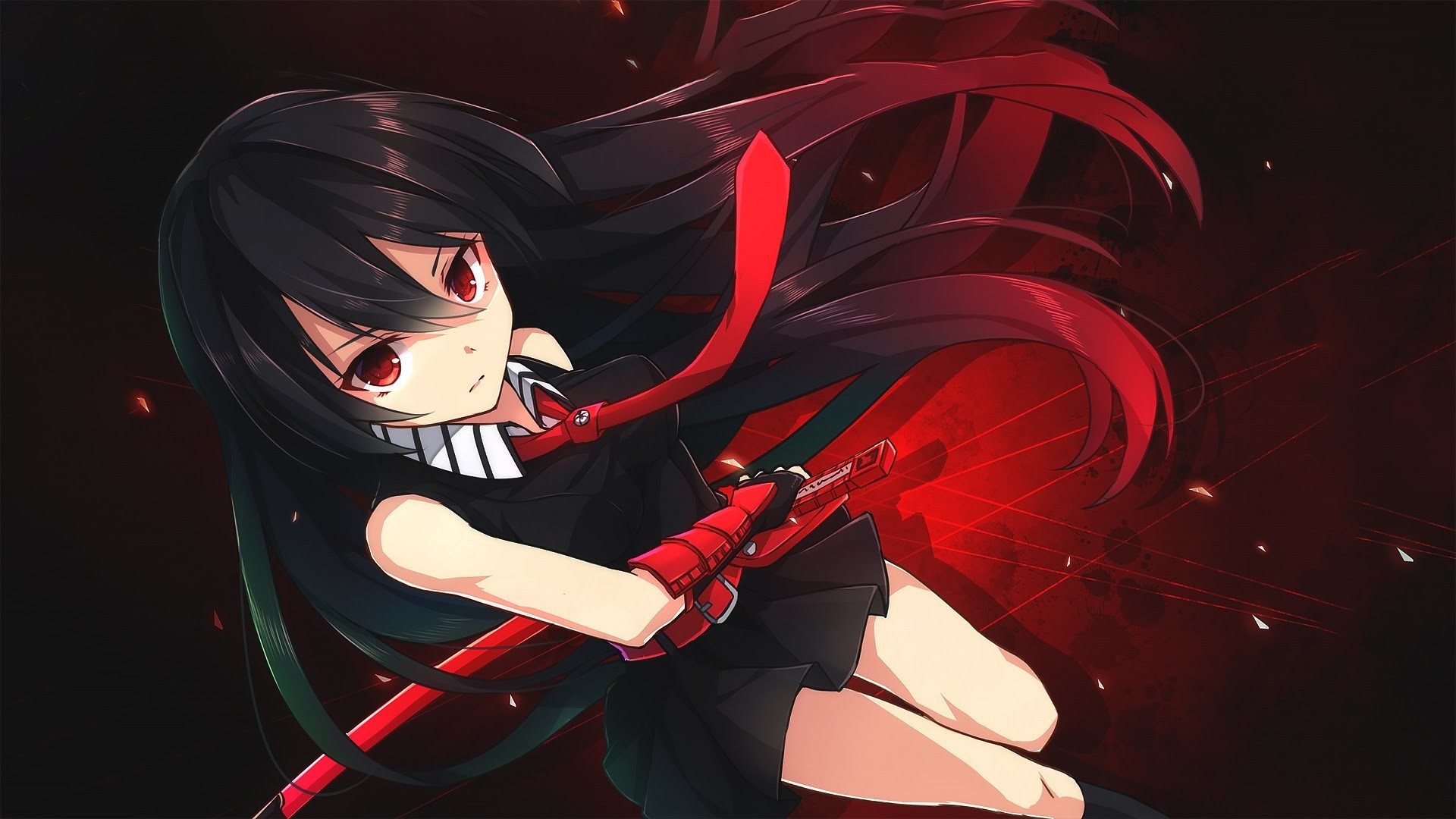 Akame, Akame ga Kill!, Murasame, Occhi rossi, Rosso, 16:9 Full HD, sfondo widescreen