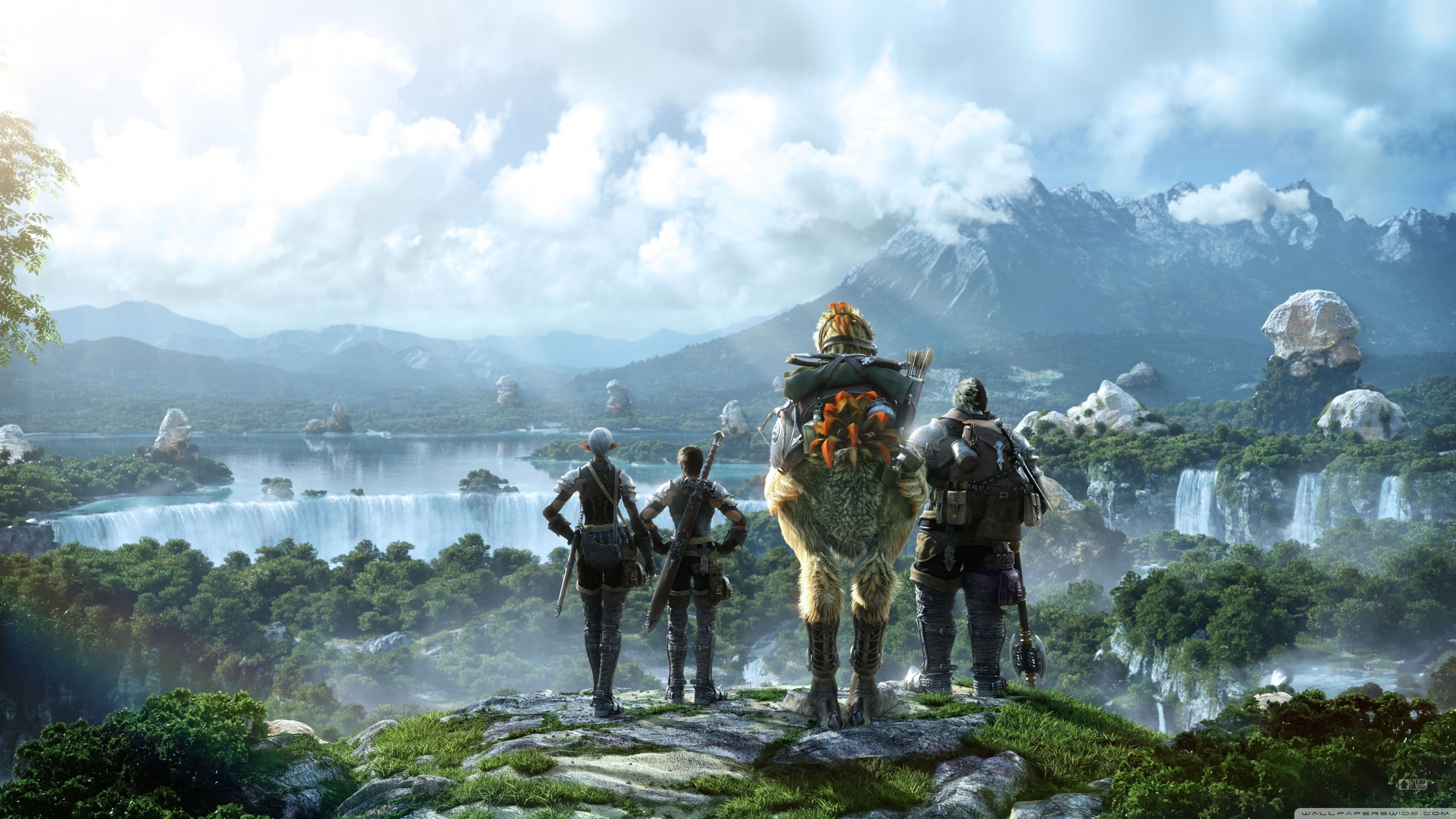 Final Fantasy XII, Paesaggio, Cascate, Avventurieri, 2K, sfondo per PC