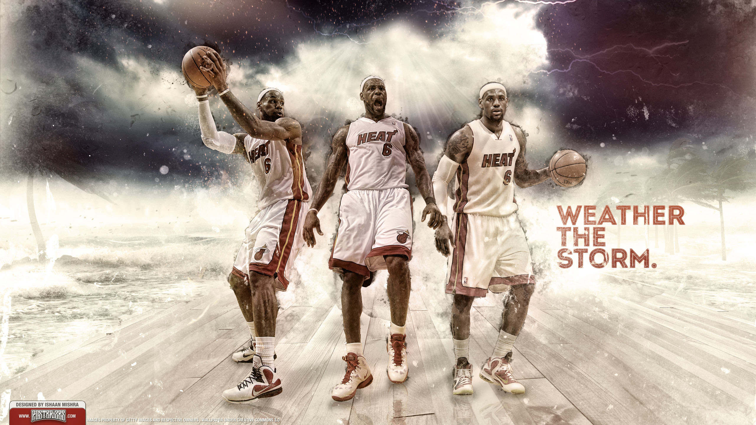 LeBron James, Miami Heat, Weather the Storm, Tempesta, 2560x1440, sfondo per PC