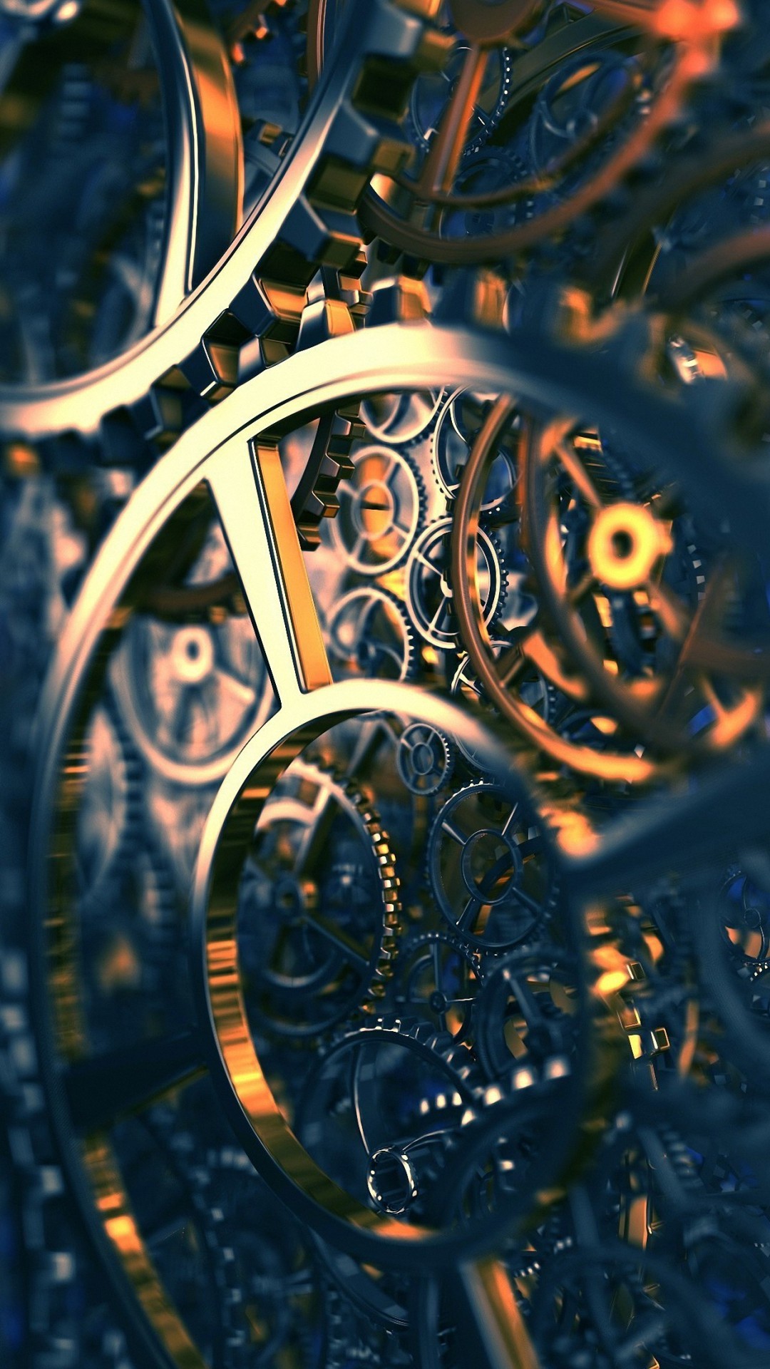 Steampunk, Ingranaggi, Orologio, Bronzo, Full HD, sfondo iPhone
