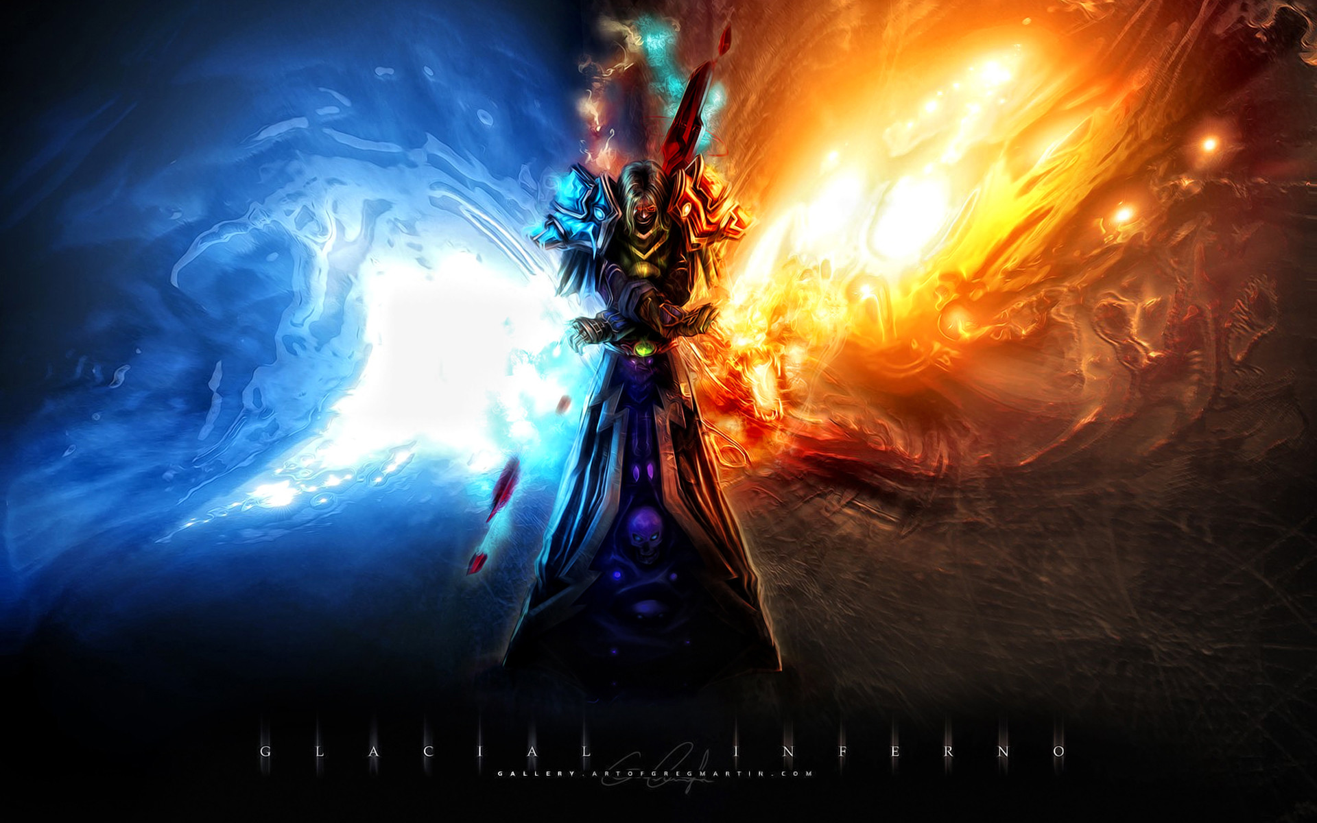 World of Warcraft, Mago, Ghiaccio, Fuoco, 1920x1200, immagine di sfondo