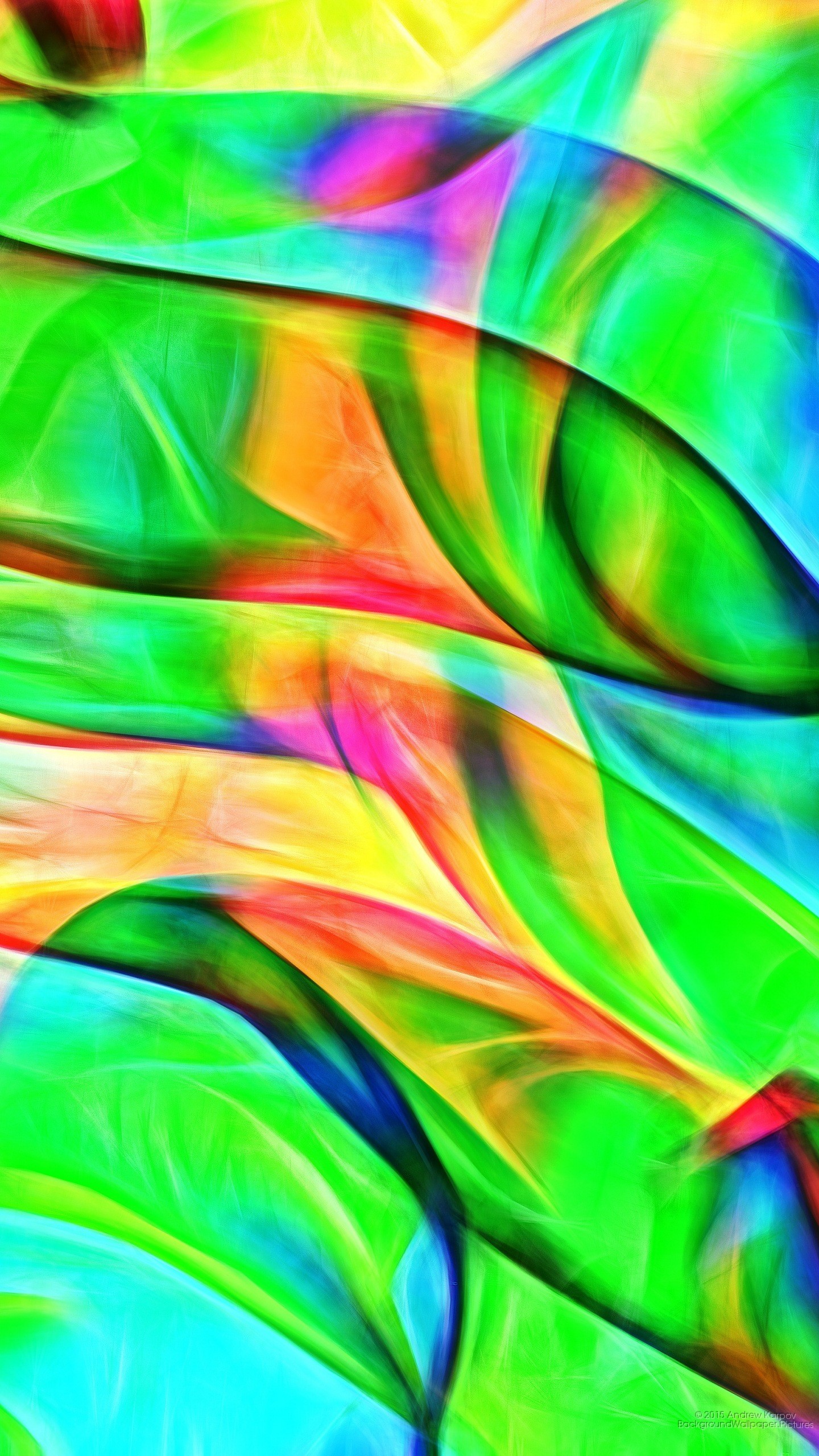Astratto, Arte frattale, Verde, Colori vivaci, sfondo schermata di blocco Samsung S26