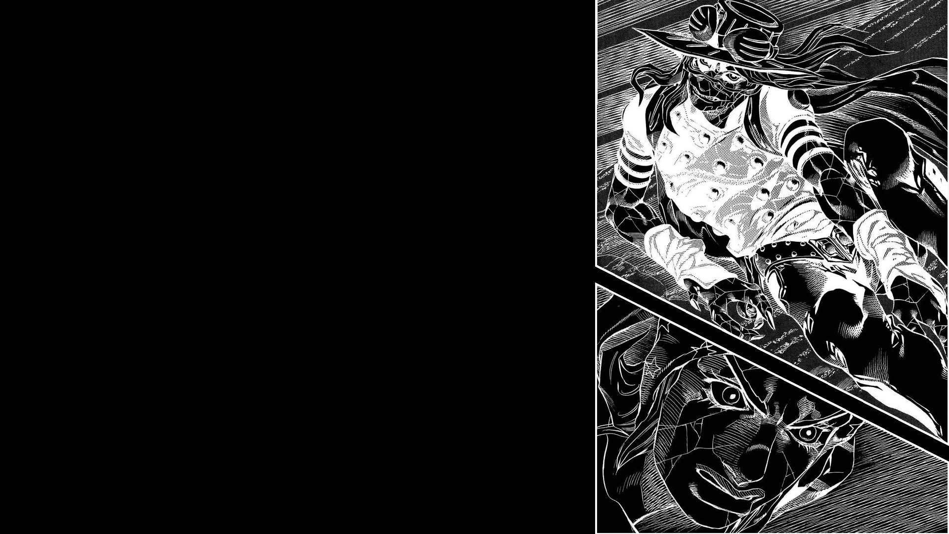 Le bizzarre avventure di JoJo, Stile manga, Bianco e nero, Full HD, sfondo per PC