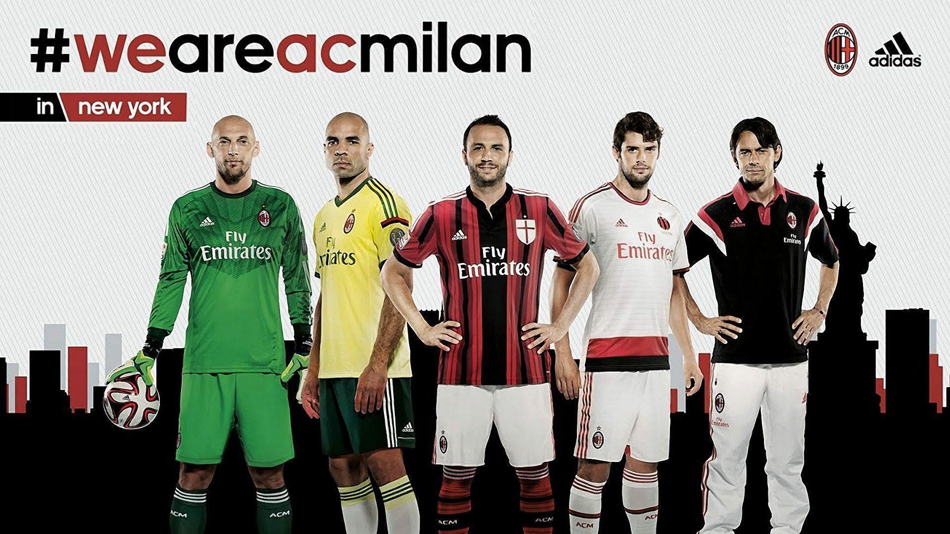 AC Milan, We are AC Milan, New York, Calciatori, Adidas, Full HD 1080p, sfondo desktop