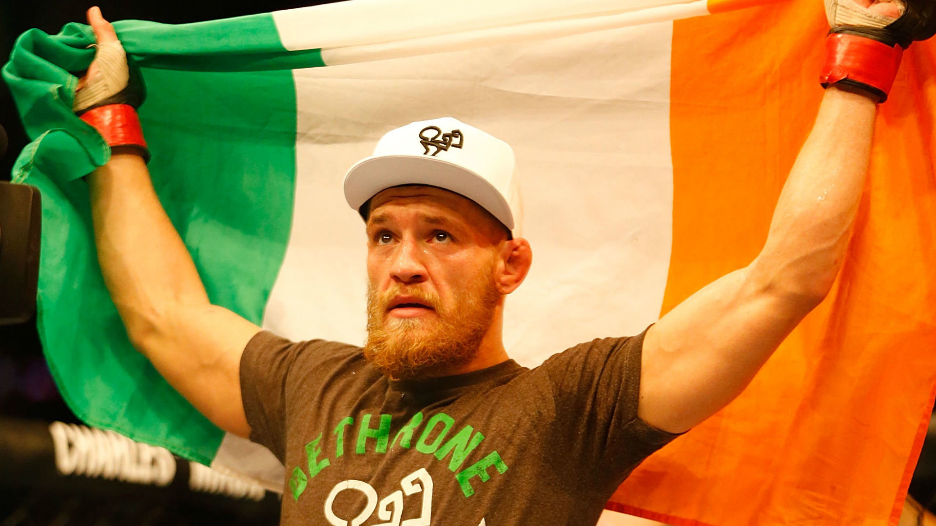 Conor McGregor, Bandiera irlandese, Cappellino, Vittoria, Full HD, wallpaper desktop