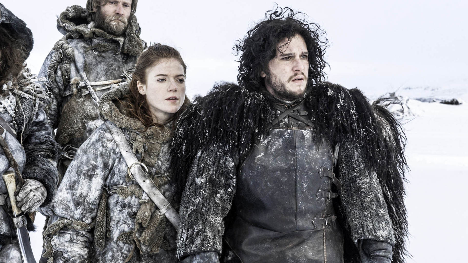 Jon Snow, Ygritte, Kit Harington, Rose Leslie, Tormund, Neve, Full HD 1080p, sfondo desktop