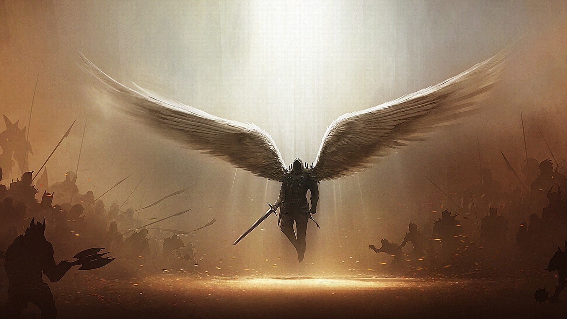 Tyrael, Diablo III, Angelo, Esercito, 16:9 Full HD, wallpaper widescreen