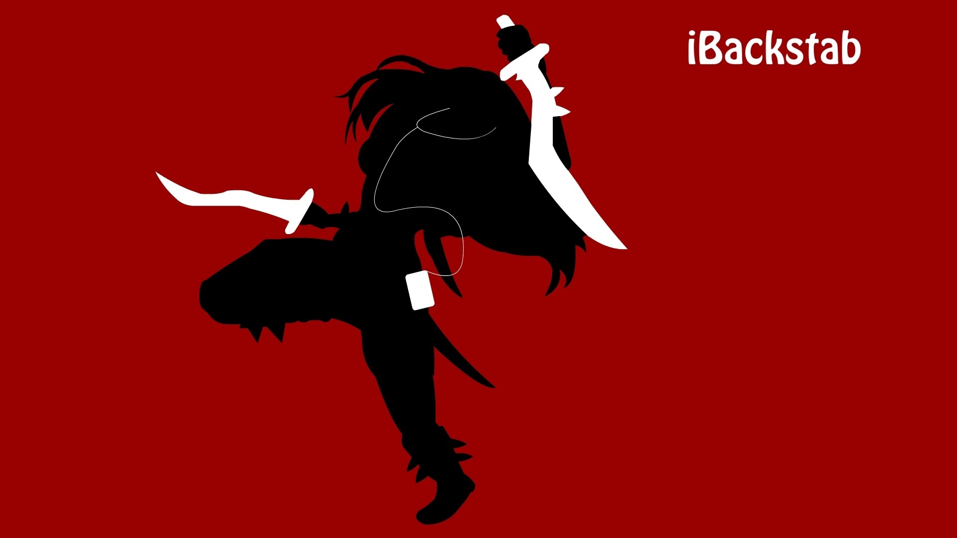 Katarina, League of Legends, iBackstab, Silhouette, Sfondo rosso, wallpaper per portatile