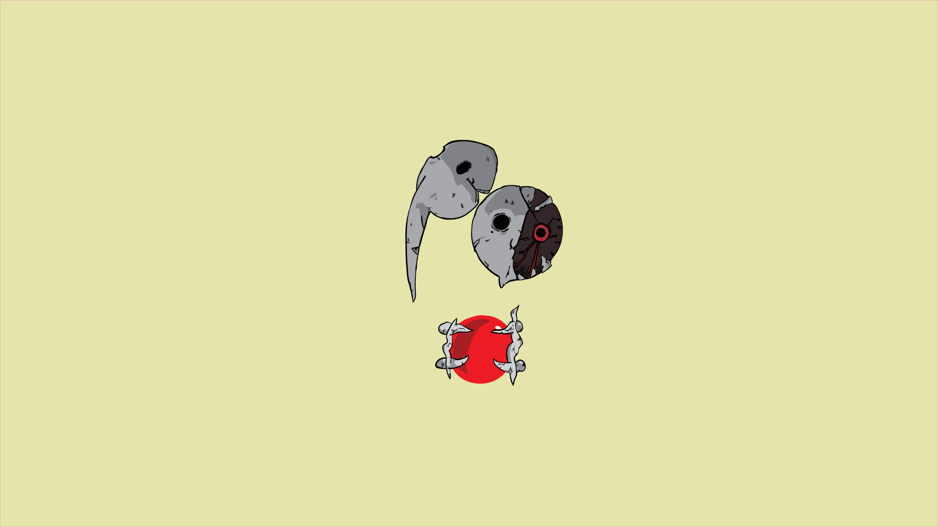 Sachiel, Angelo, Neon Genesis Evangelion, Minimalismo, Sfondo giallo, wallpaper per portatile