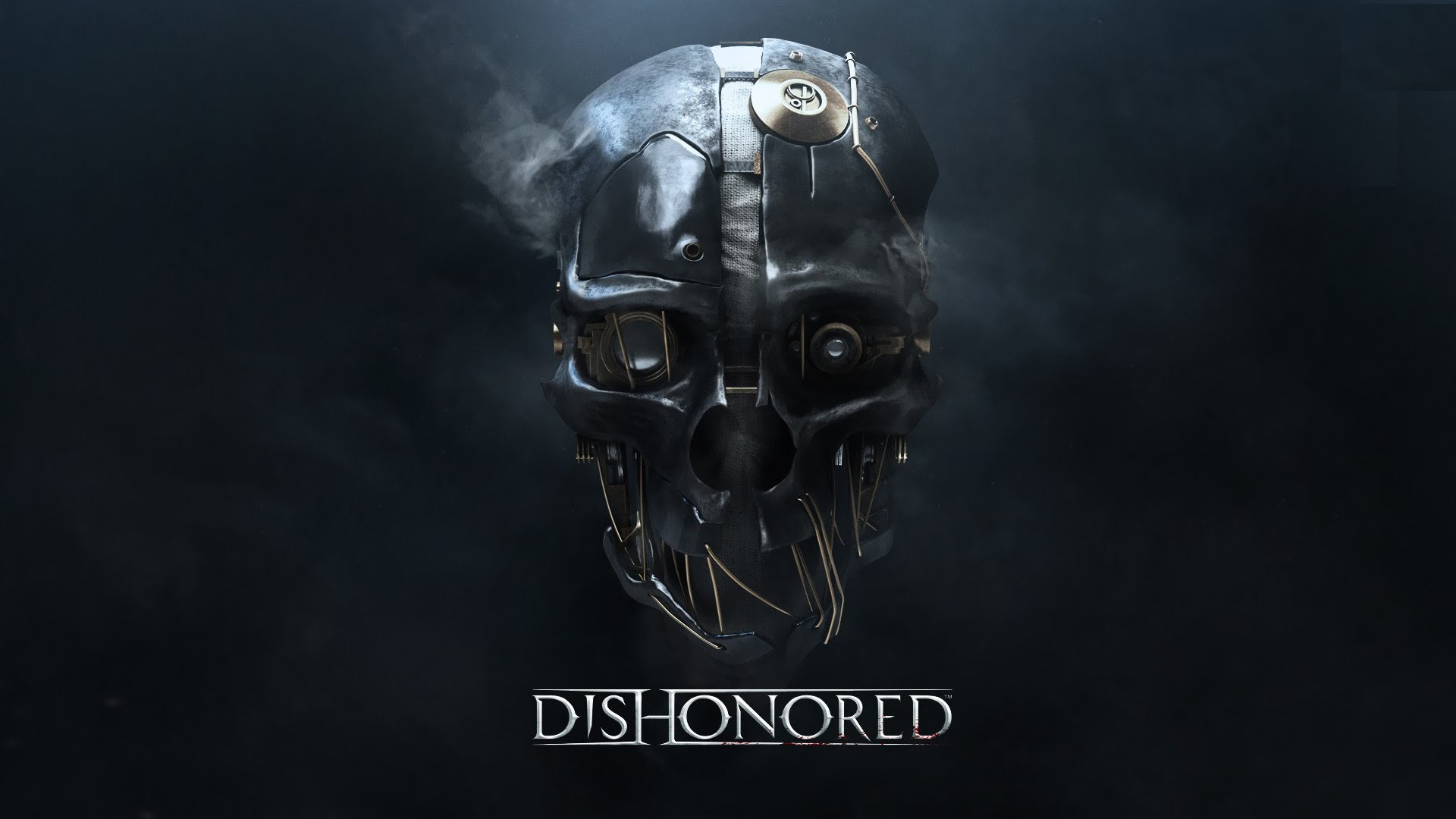 Maschera di Corvo, Dishonored, Logo, Sfondo scuro, Full HD, wallpaper per PC