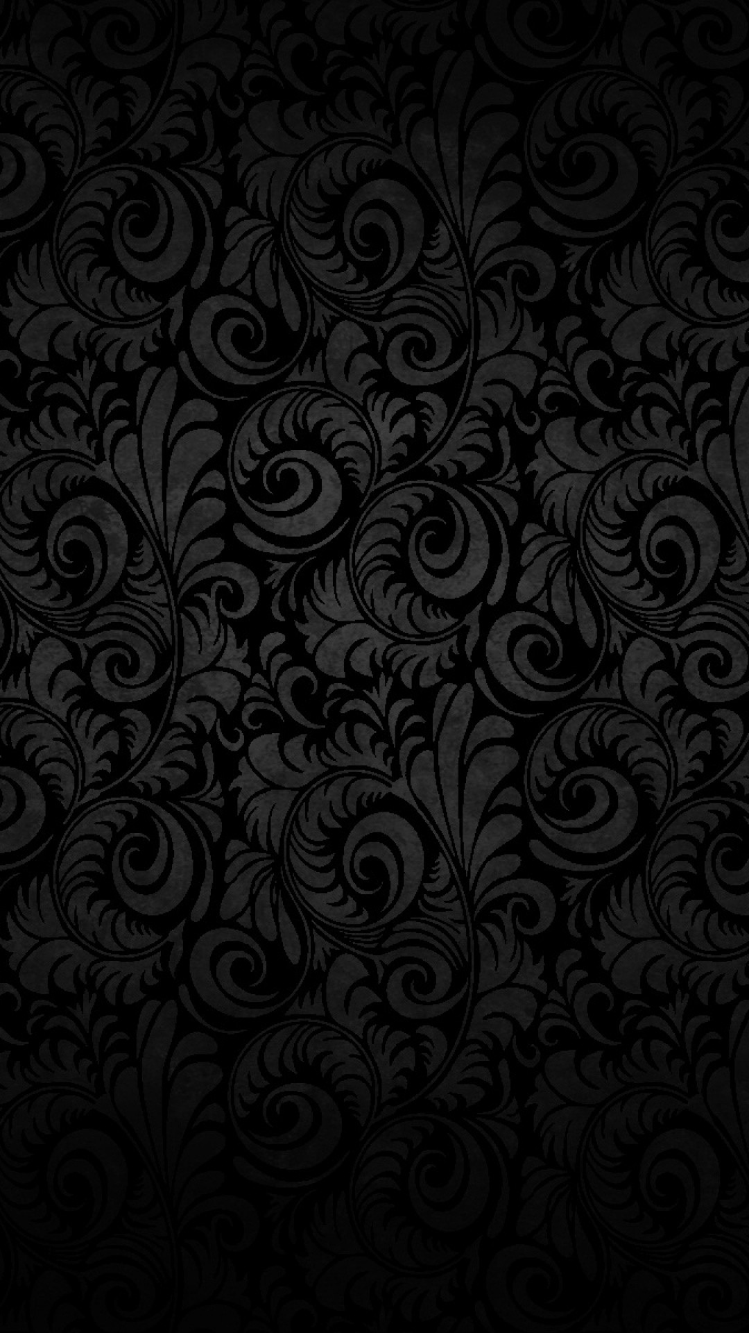 Damasco, Motivo floreale, Nero, 1080x1920, schermata di blocco iPhone