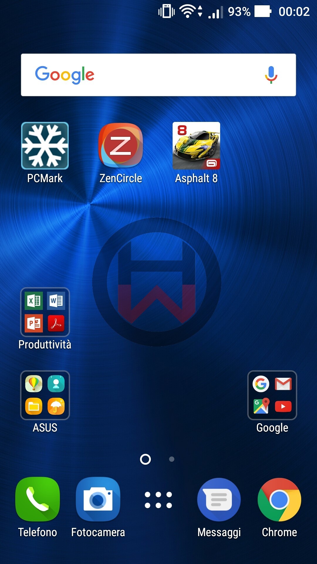 Asus ZenFone 3, ZenUI, Schermata home, Screenshot, Blu, Full HD, sfondo per smartphone