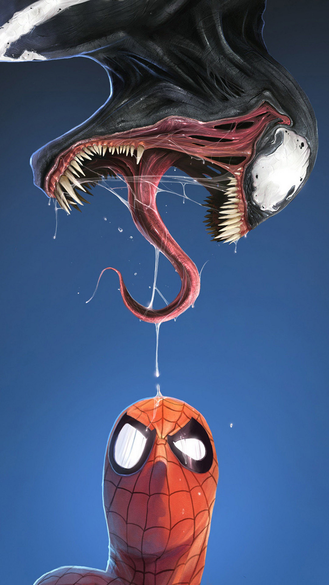 Venom, Spider-Man, Marvel, Blu, sfondo per iPhone e Android
