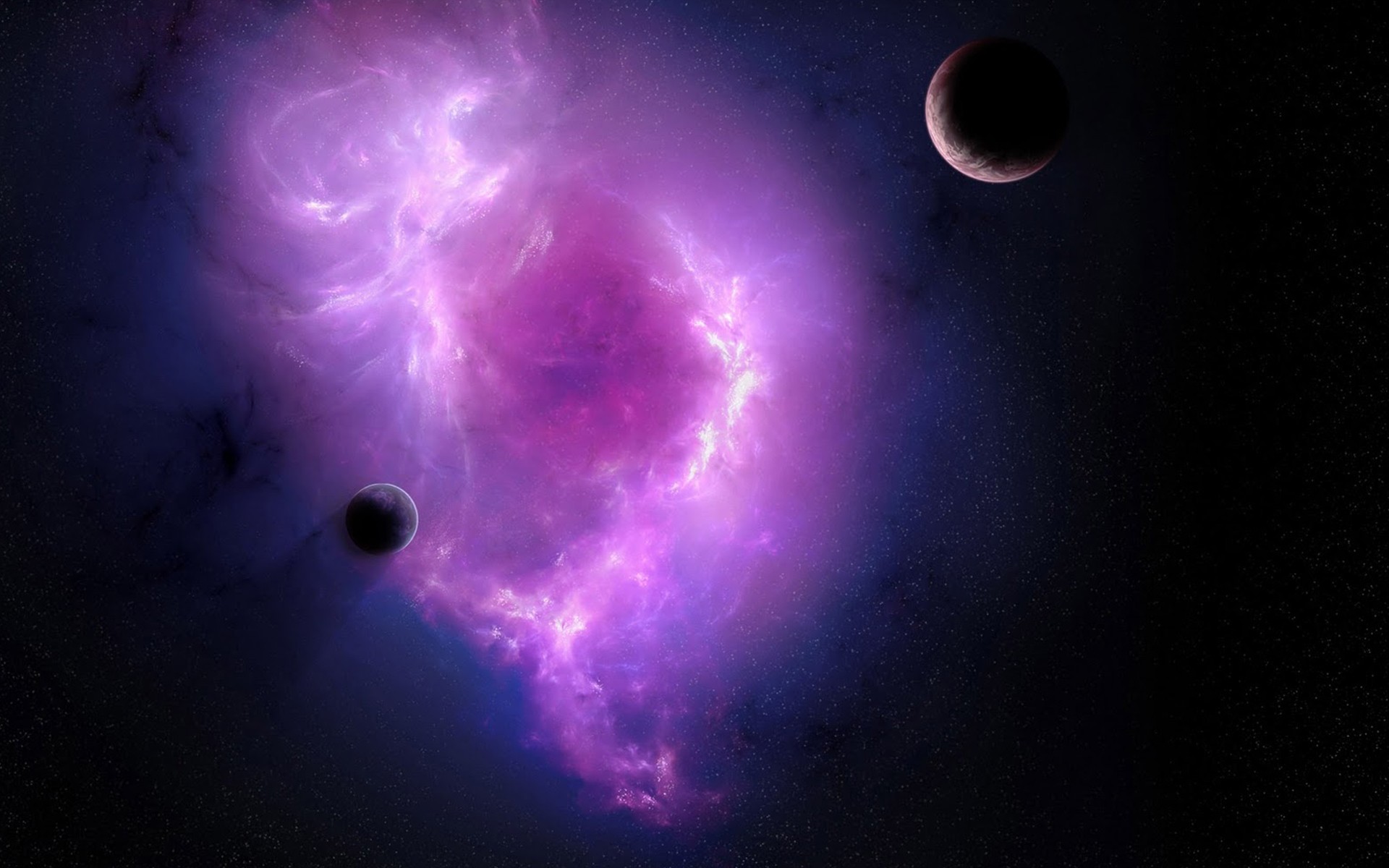 Nebulosa, Pianeti, Viola, Spazio, 16:10 Full HD, sfondo widescreen