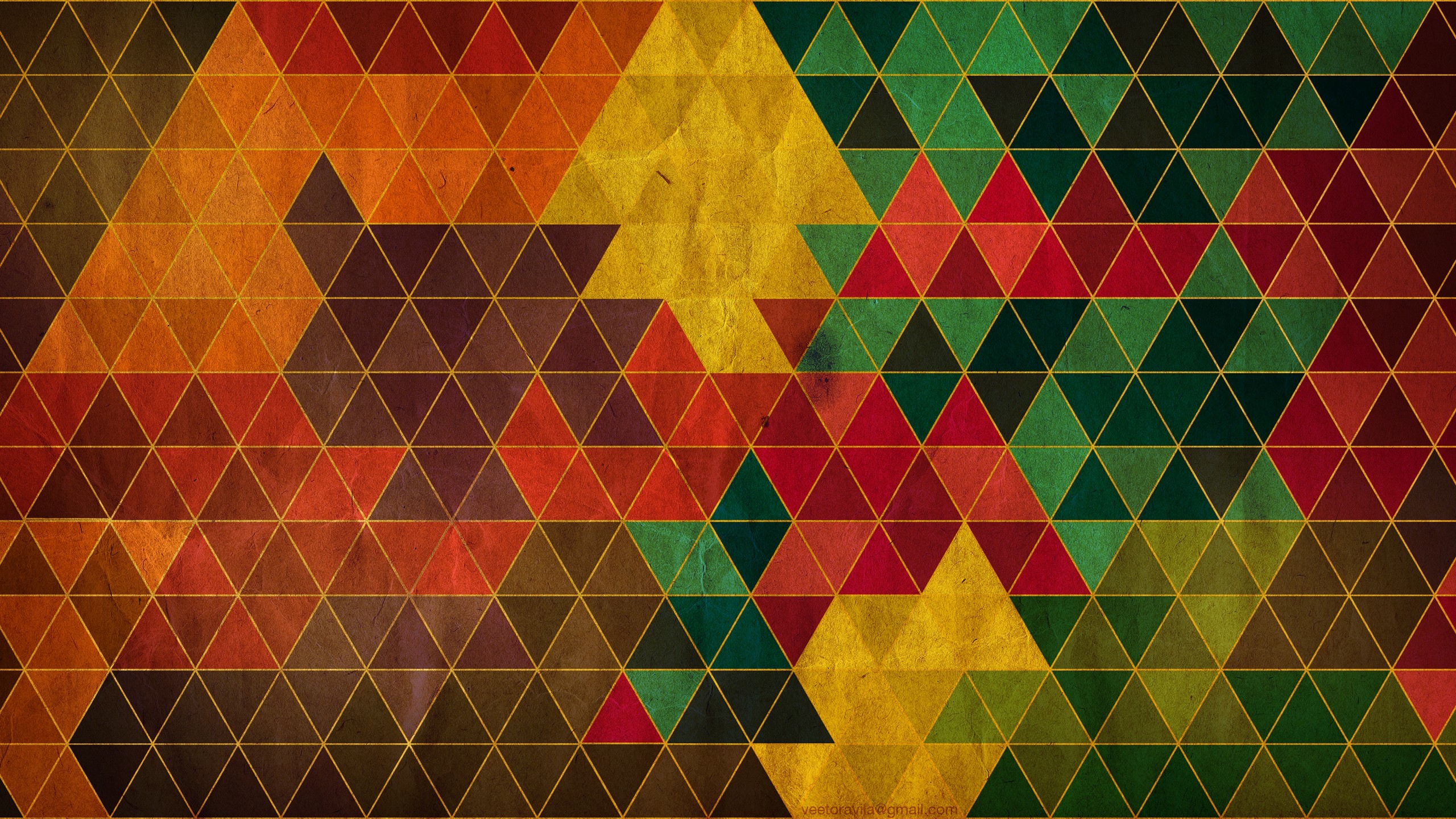 Triangoli, Mosaico, Autunnale, 2560x1440, immagine di sfondo