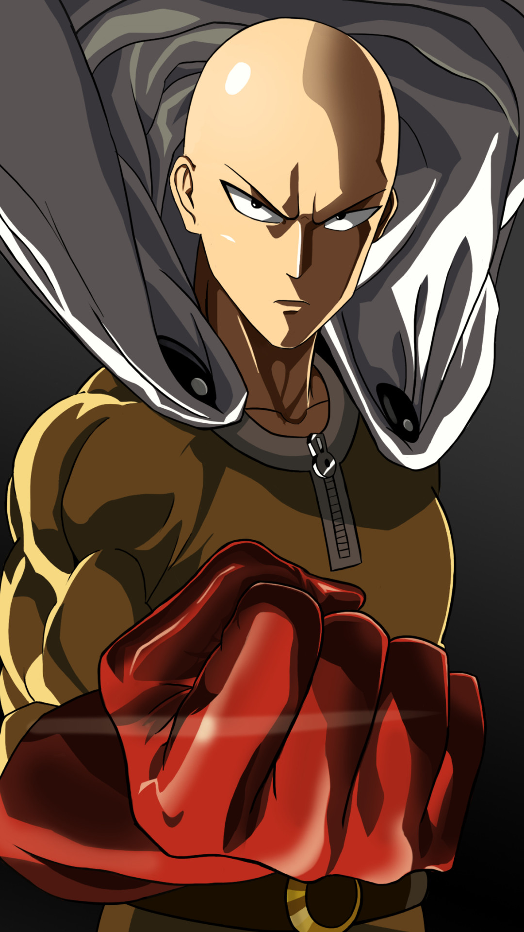 Saitama, One Punch Man, Pugno, Mantello, sfondo per iPhone e Android