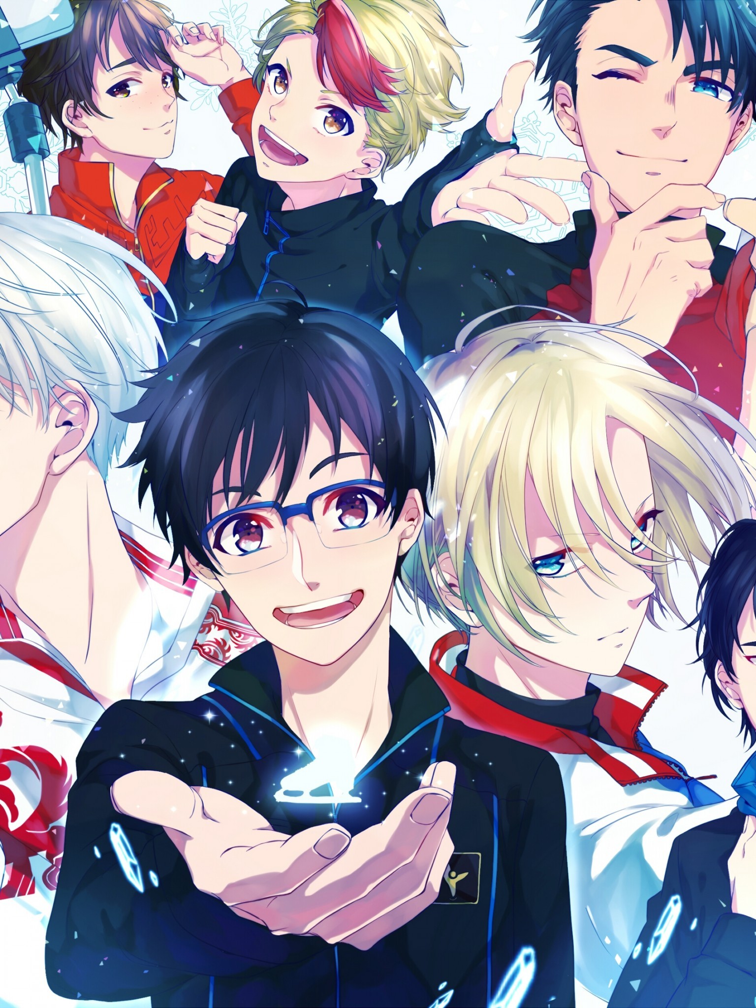 Yuri Katsuki, Yuri Plisetsky, Victor Nikiforov, Yuri!!! on Ice, Anime, sfondo iPad QHD+