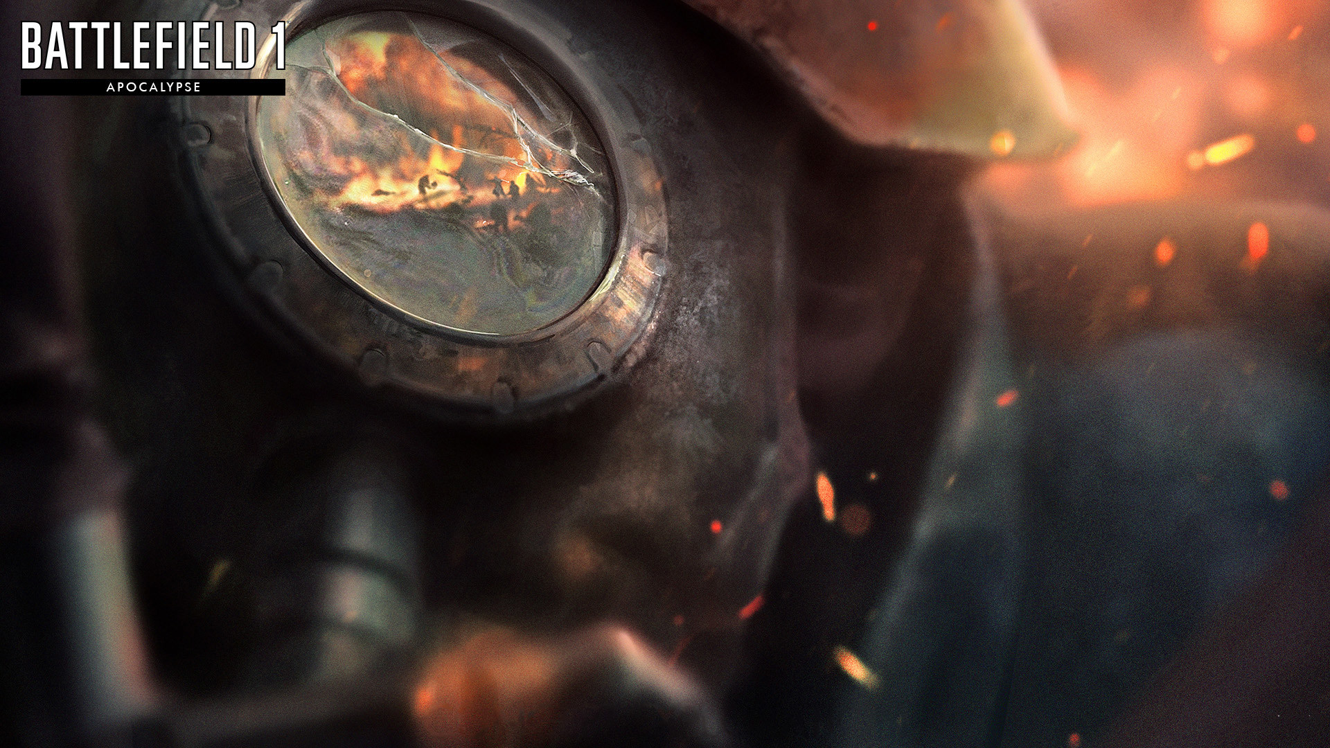 Battlefield 1, Maschera antigas, Primo piano, Scintille, Full HD 1080p, sfondo desktop