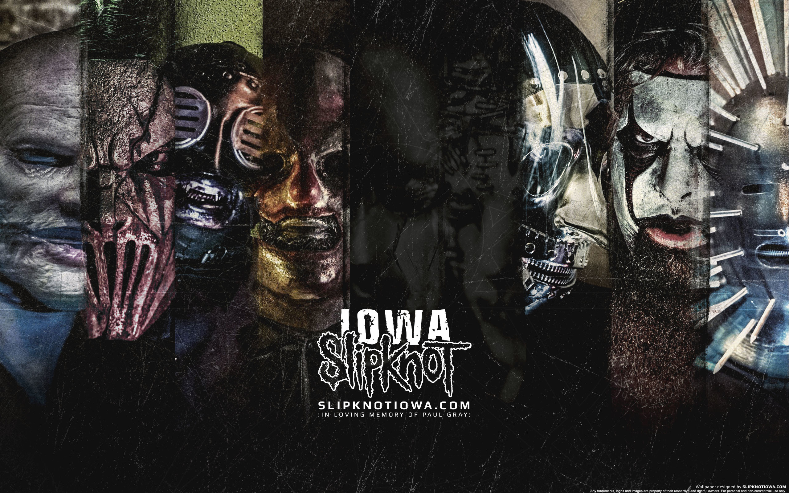 Slipknot, Iowa, Maschere, Collage, 2K, sfondo Windows 11