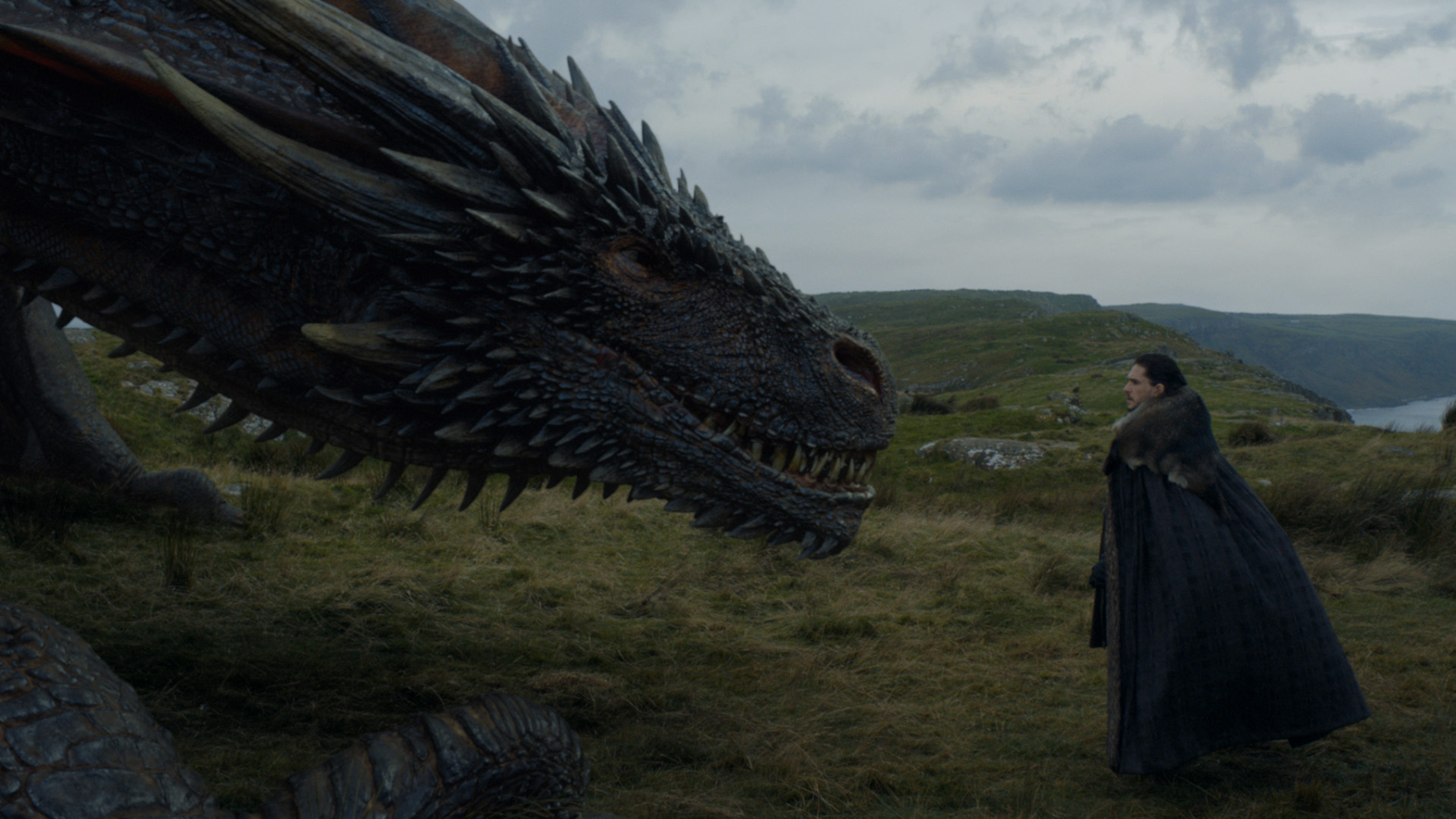Jon Snow, Drogon, Drago, Roccia del Drago, Il Trono di Spade, 2K, sfondo per portatile