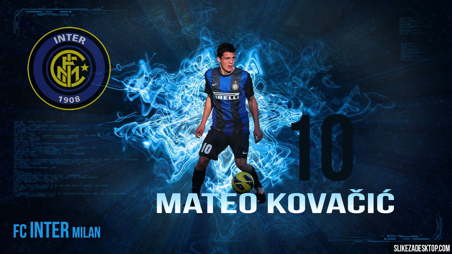 Mateo Kovačić, Inter, Stemma storico, Numero 10, Full HD, sfondo per PC