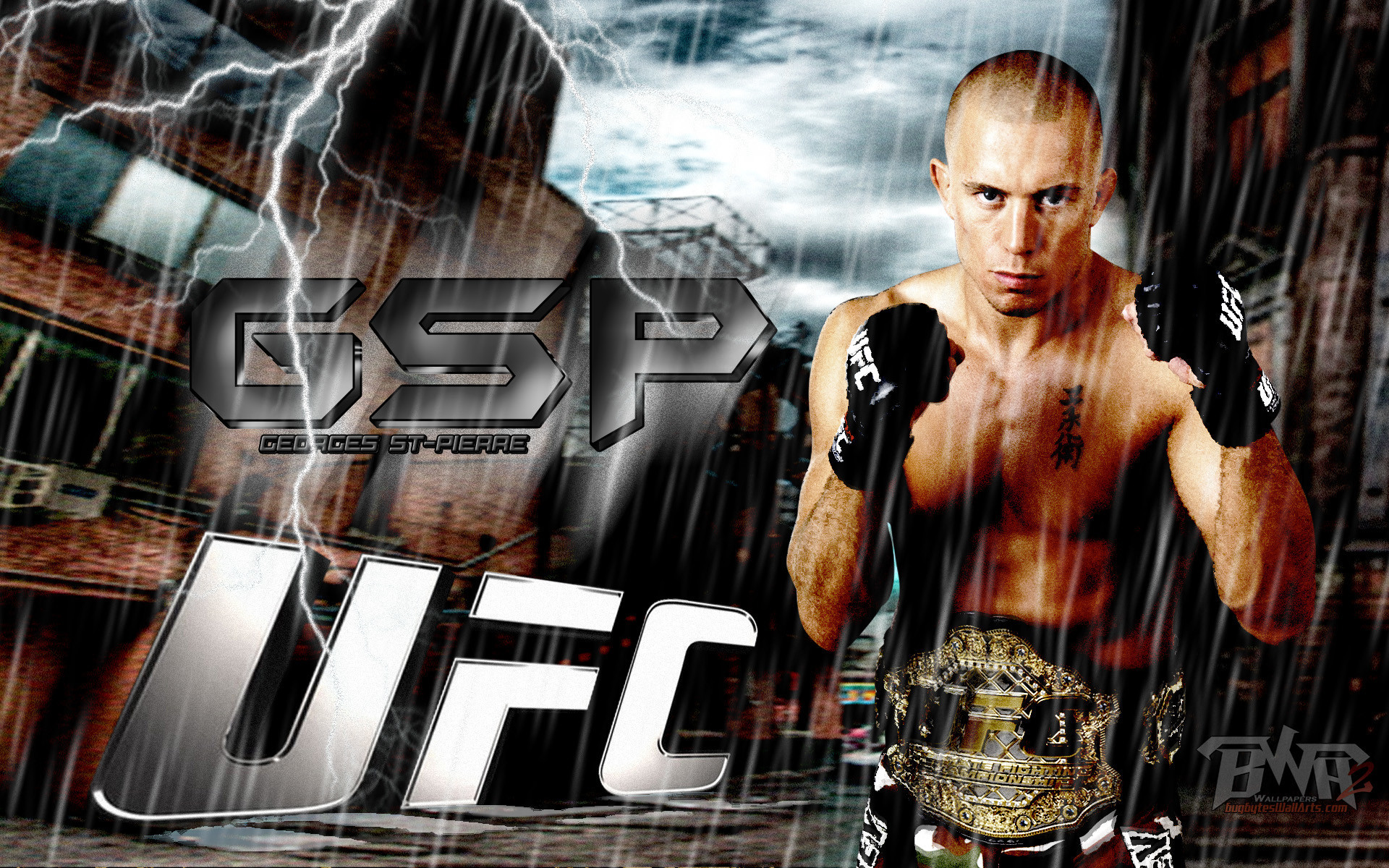 Georges St-Pierre, GSP, UFC, Cintura da campione, 1920x1200, sfondo per PC