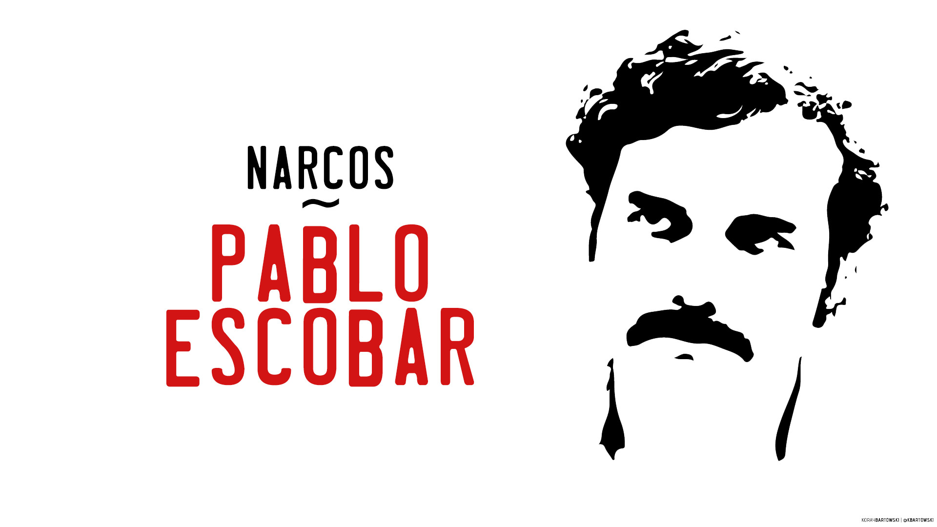 Pablo Escobar, Narcos, Stencil, Sfondo bianco, Tipografia, 16:9 Full HD, wallpaper widescreen