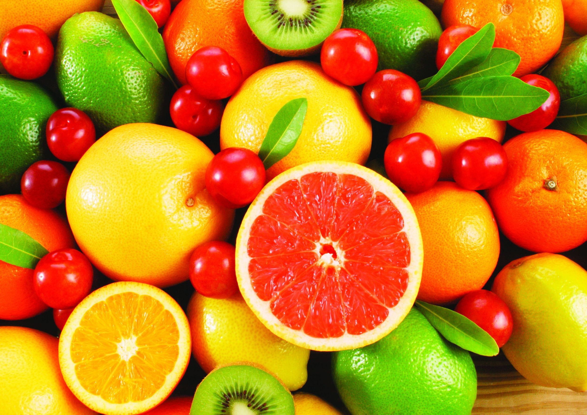 Agrumi, Pompelmo, Ciliegie, Kiwi, Frutta, Full HD, sfondo desktop