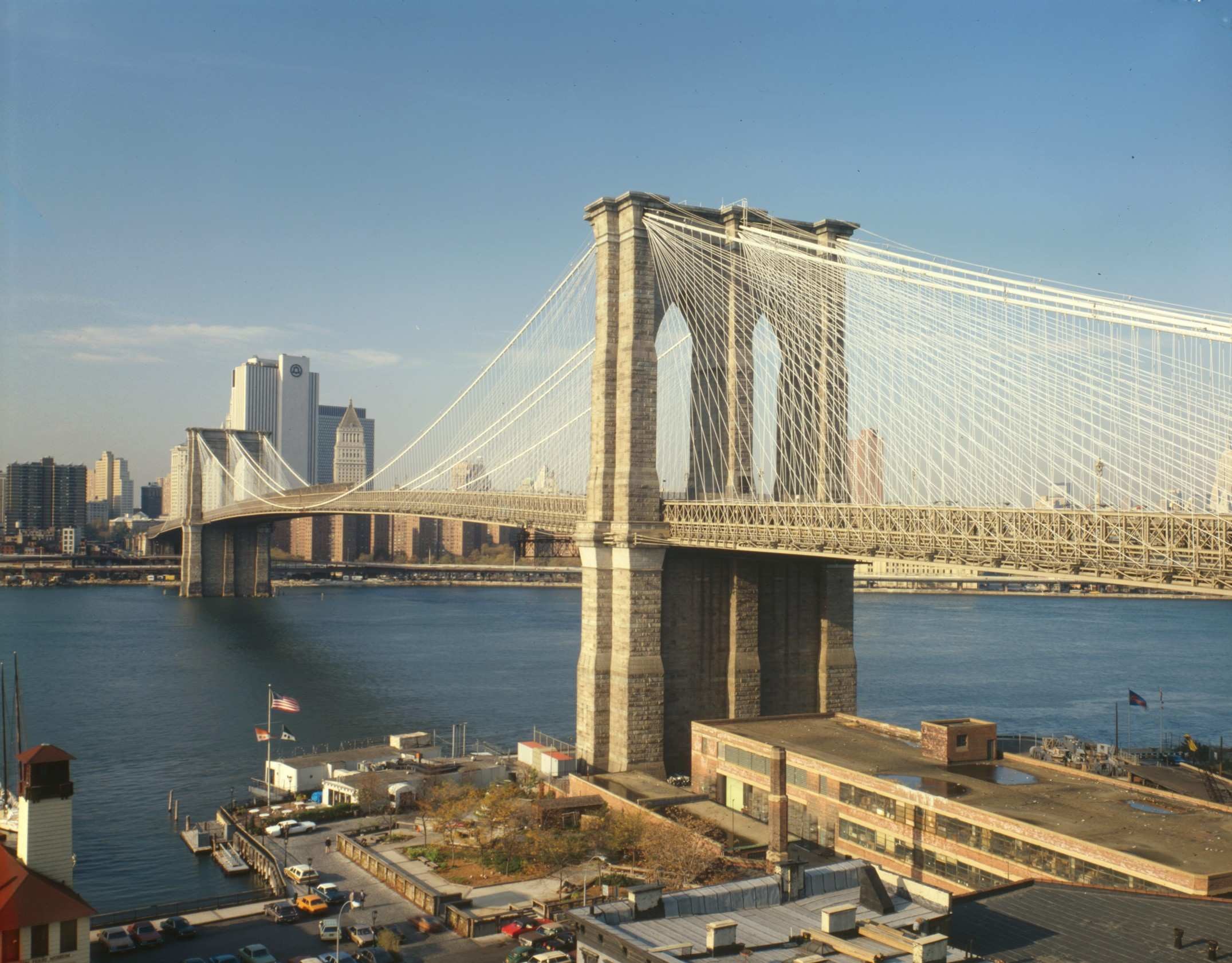 Ponte di Brooklyn, New York, Manhattan, Fiume East River, Full HD, sfondo Windows 11