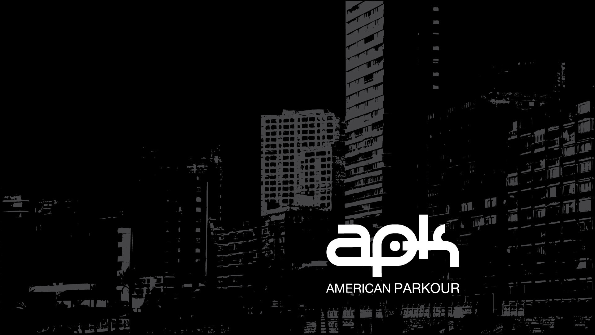 American Parkour, APK, Logo, Città notturna, 1920x1080, immagine di sfondo