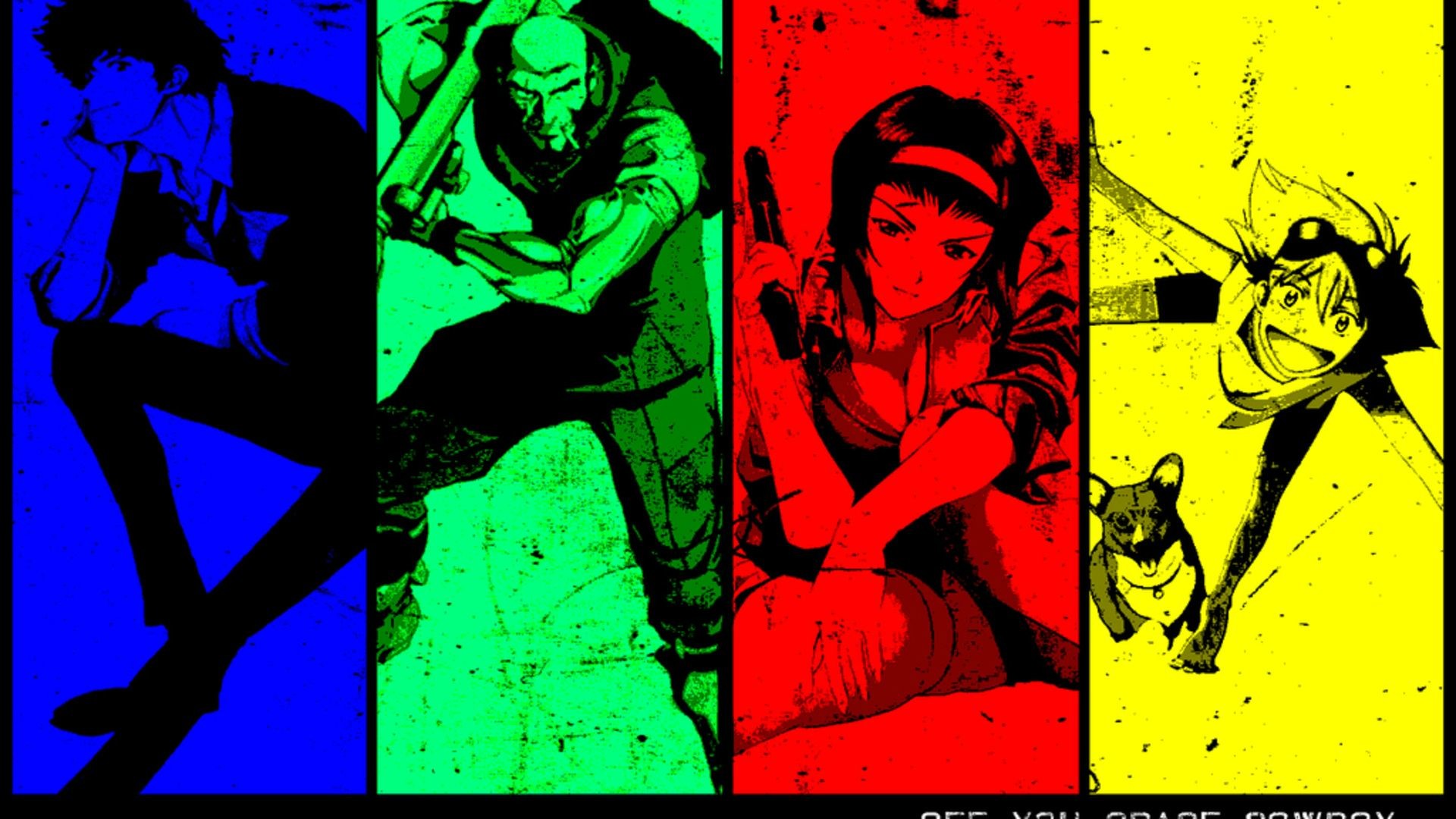 Spike Spiegel, Jet Black, Faye Valentine, Ed, Ein, Cowboy Bebop, sfondo desktop Full HD