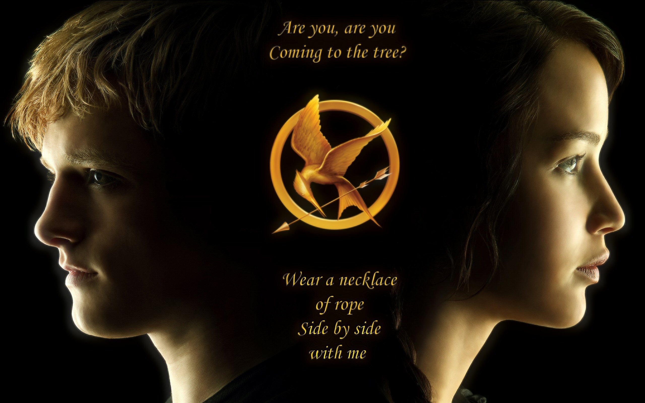 Josh Hutcherson, Jennifer Lawrence, Hunger Games, Ghiandaia imitatrice, The Hanging Tree, sfondo 1600p
