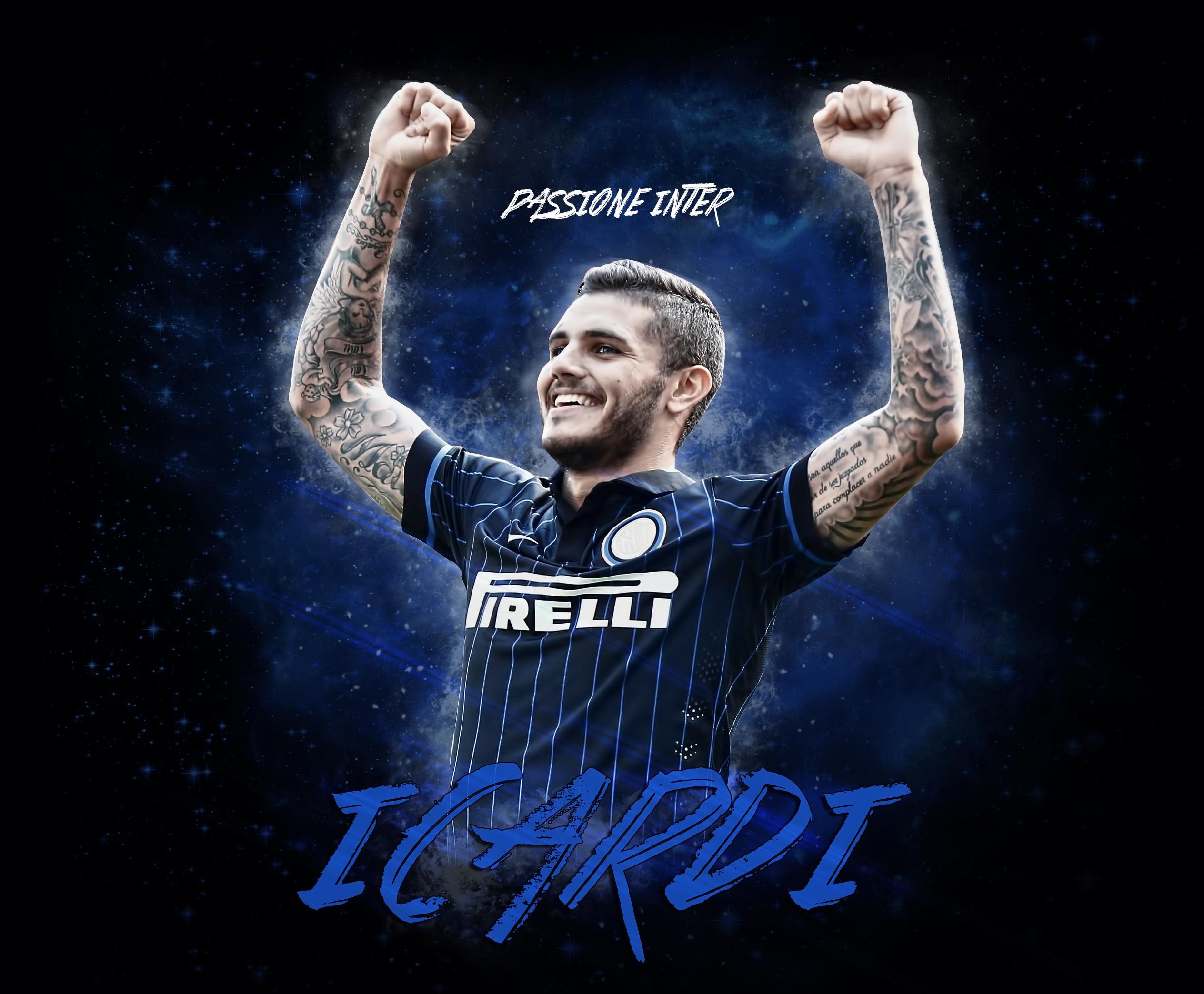 Mauro Icardi, Inter, Passione Inter, Maglia nerazzurra, Esultanza, wallpaper per portatile