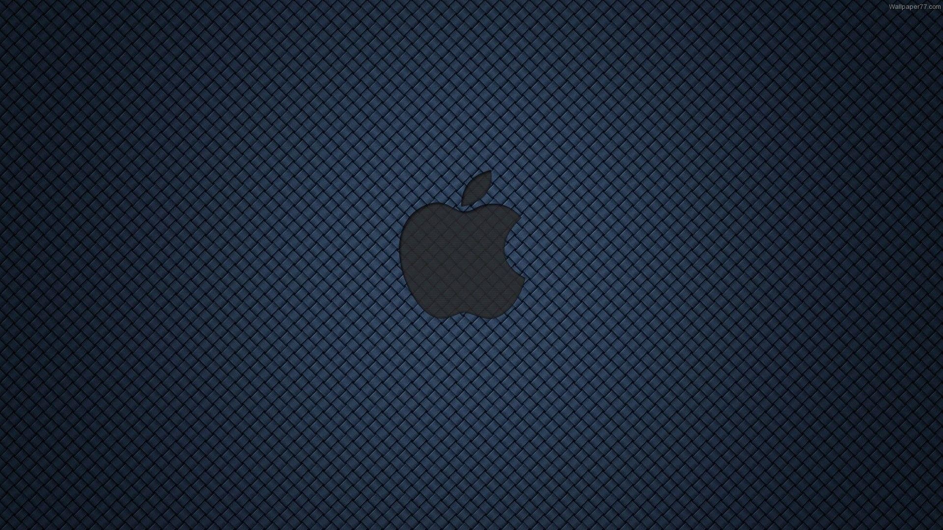 Logo Apple, Apple, Texture a rombi, Blu grigio, 16:9 Full HD, sfondo widescreen
