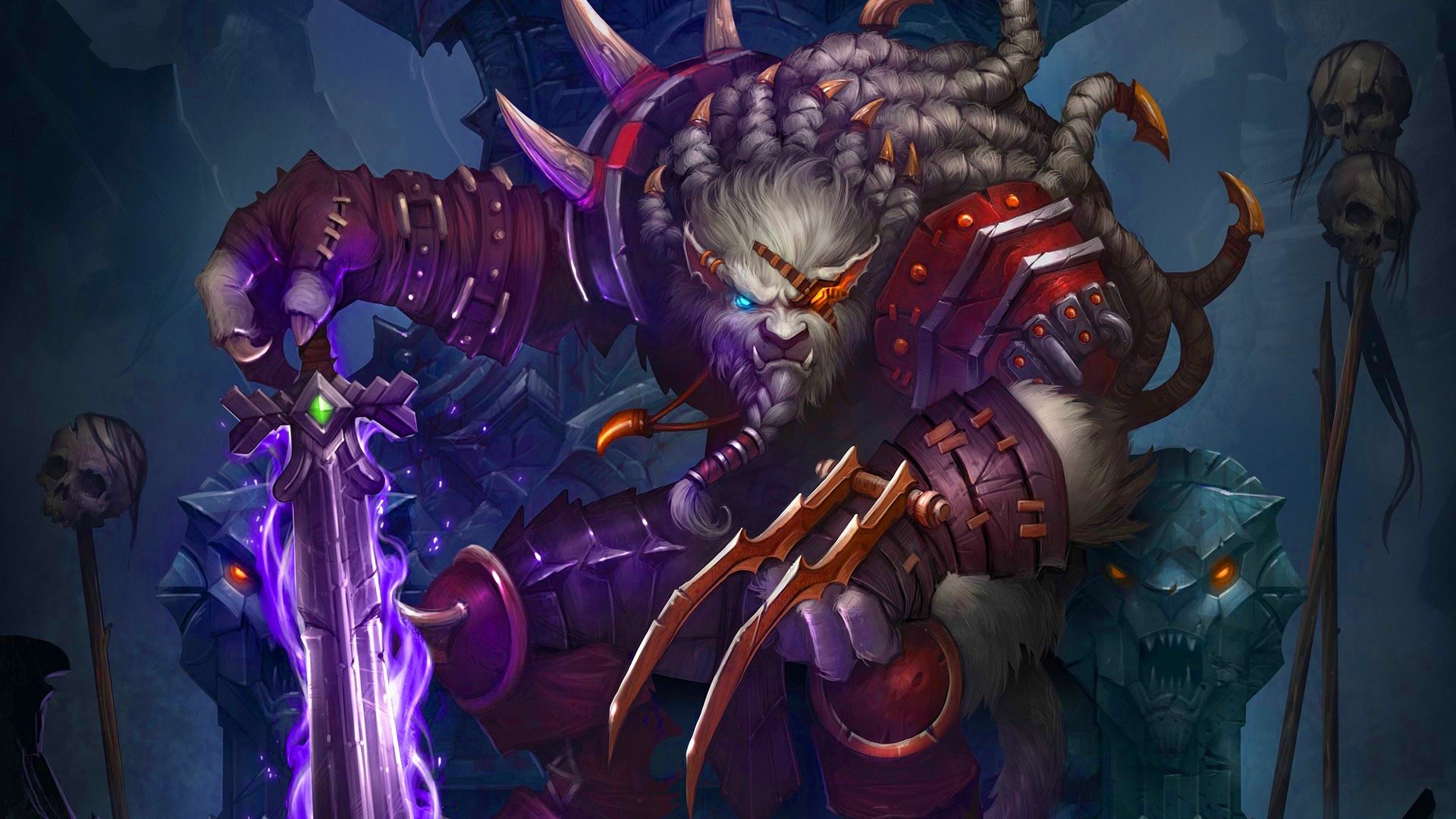 Rengar, League of Legends, Cacciatore, Viola, Full HD, wallpaper per portatile