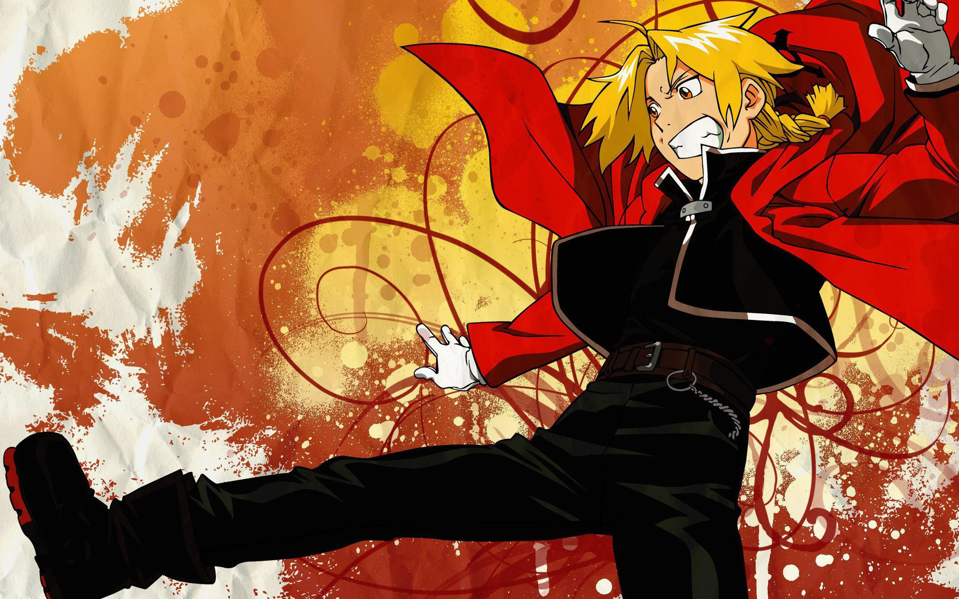Edward Elric, Fullmetal Alchemist, Calcio, Arancione, 1920x1200, sfondo per PC