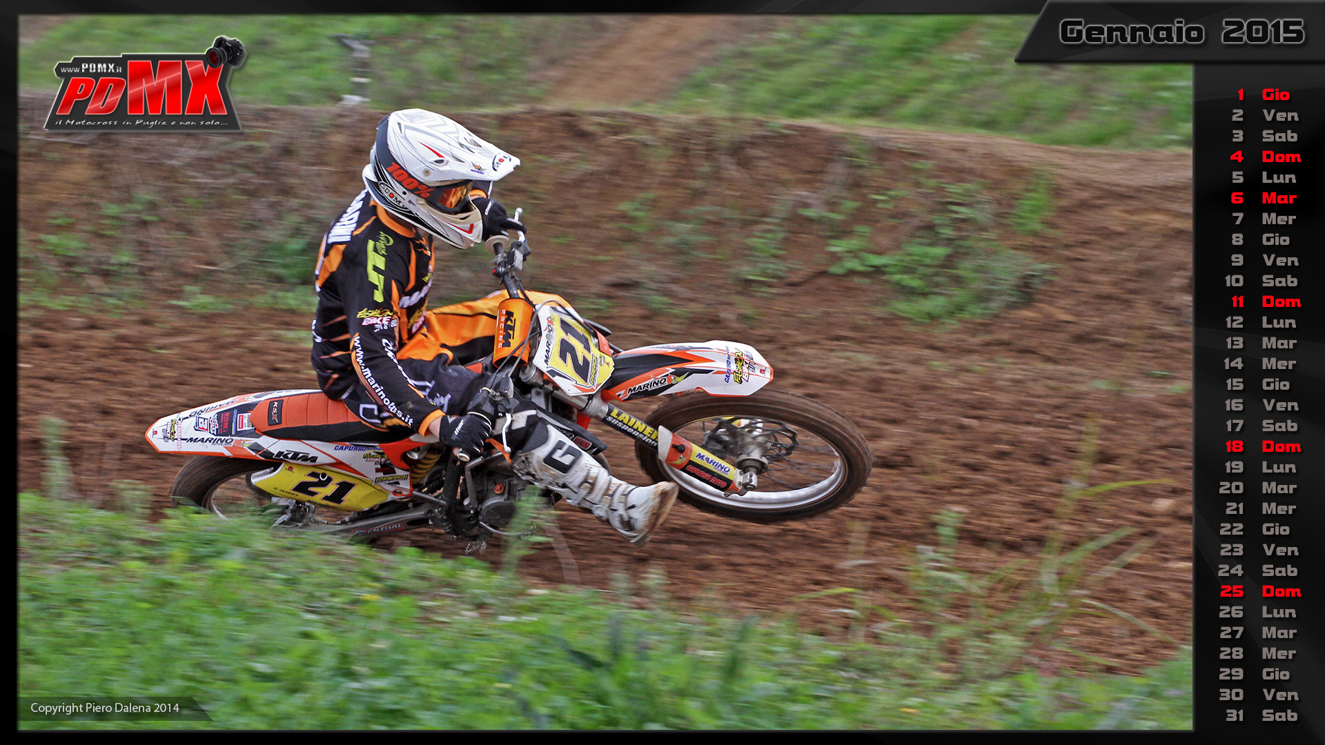 Calendario gennaio 2015, Motocross, Fango, 1920x1080, sfondo per PC