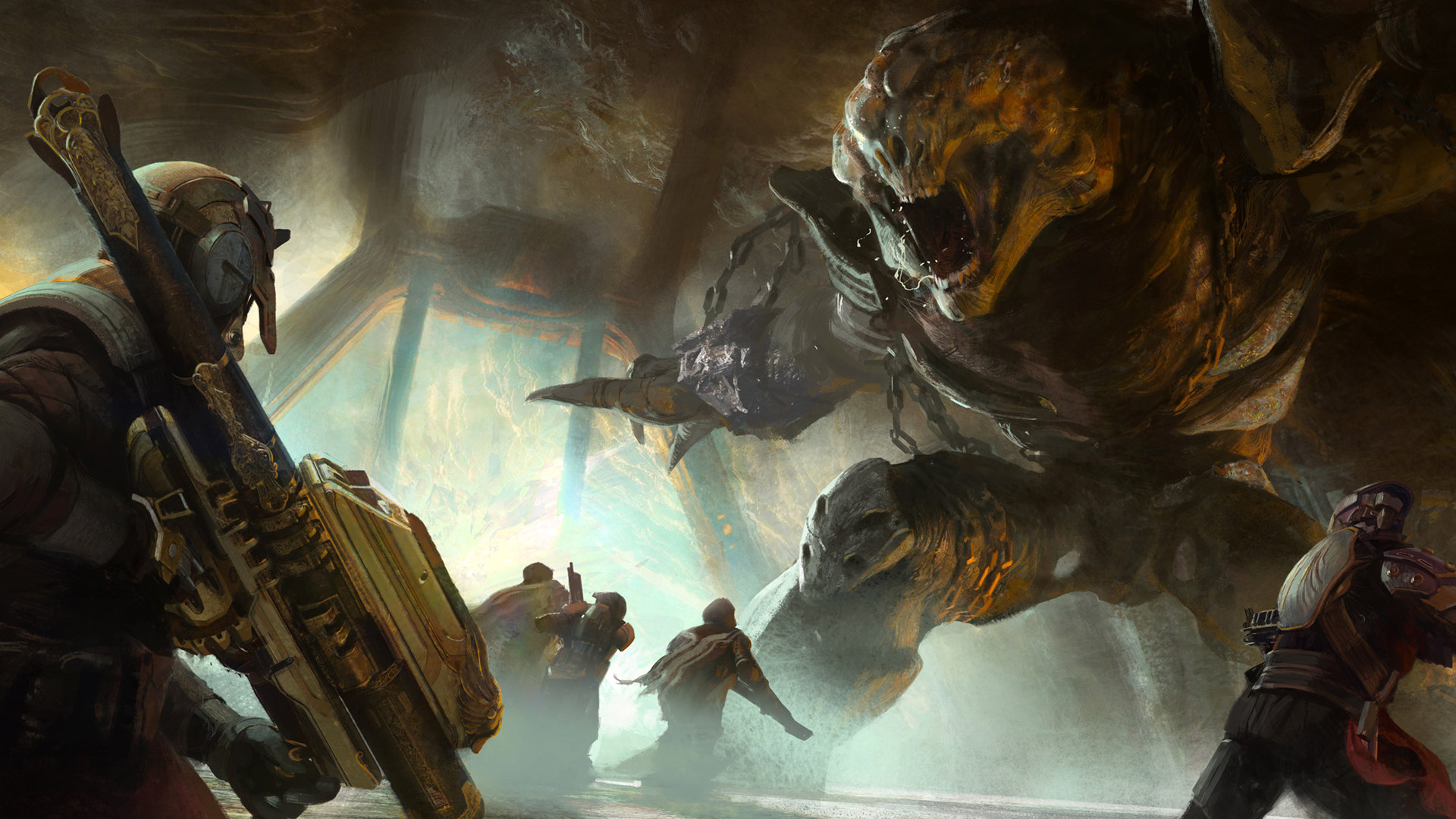 Destiny, Alveare, Ogre, Combattimento, Guardiani, Full HD, sfondo Windows 11