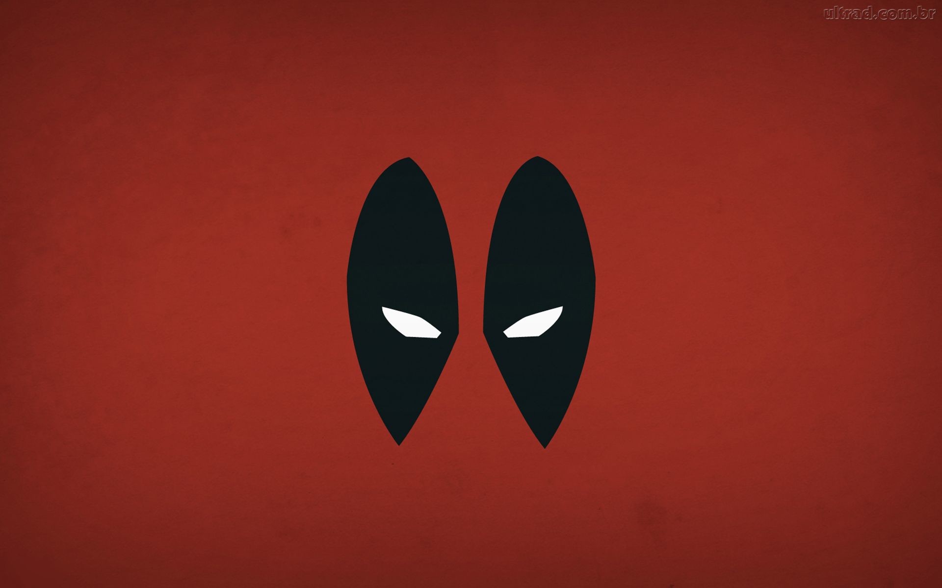 Deadpool, Occhi della maschera, Minimalista, Sfondo rosso, 16:10 Full HD, wallpaper widescreen
