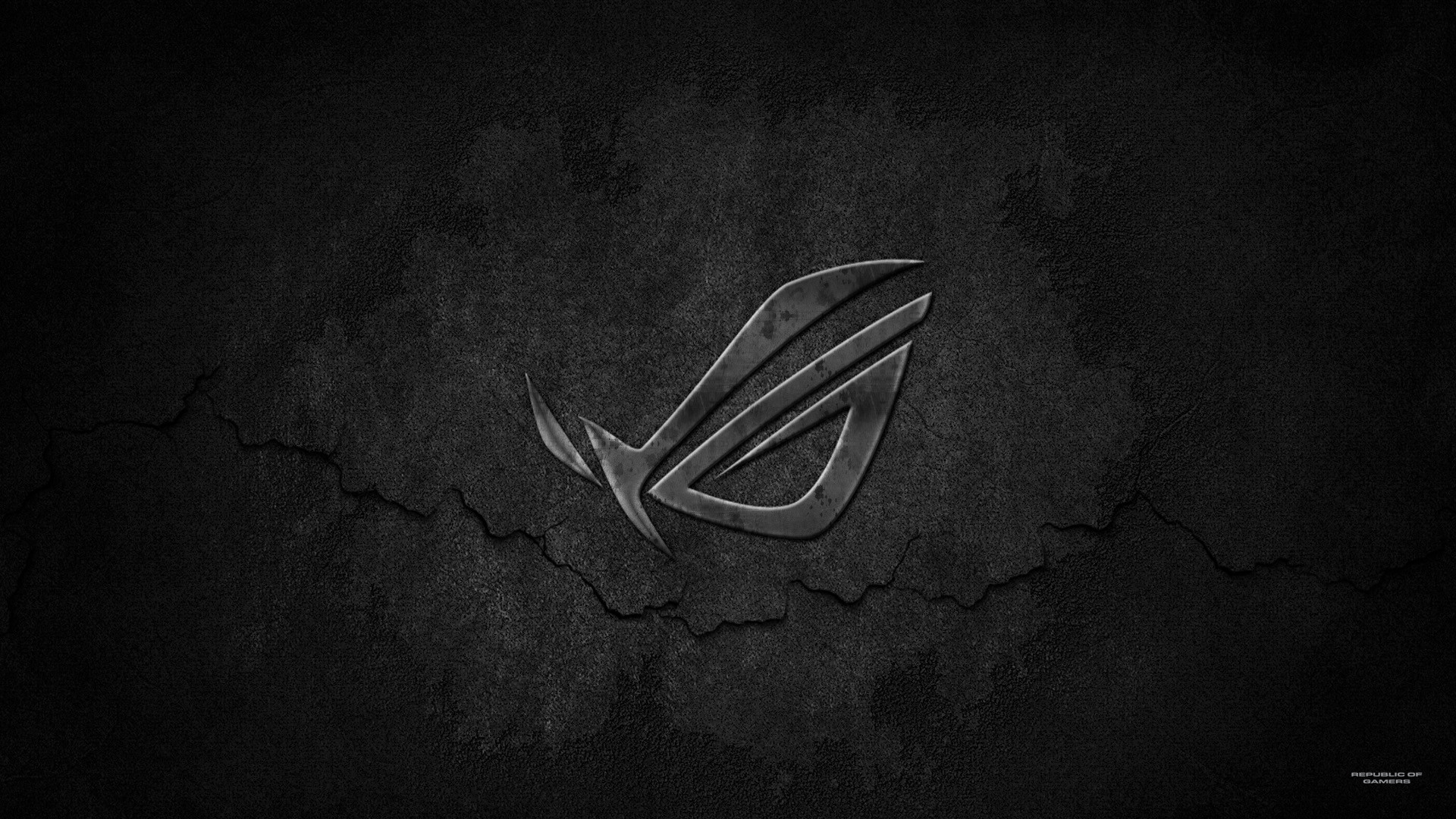 ASUS ROG, Logo ROG, Pietra crepata, Monocromatico, Full HD 1080p, sfondo desktop