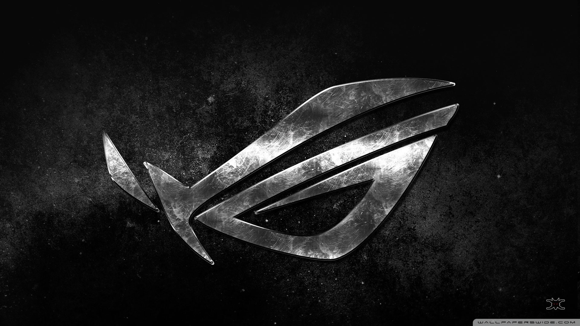 ASUS ROG, Logo ROG, Metallo, Grunge, 1920x1080, immagine di sfondo