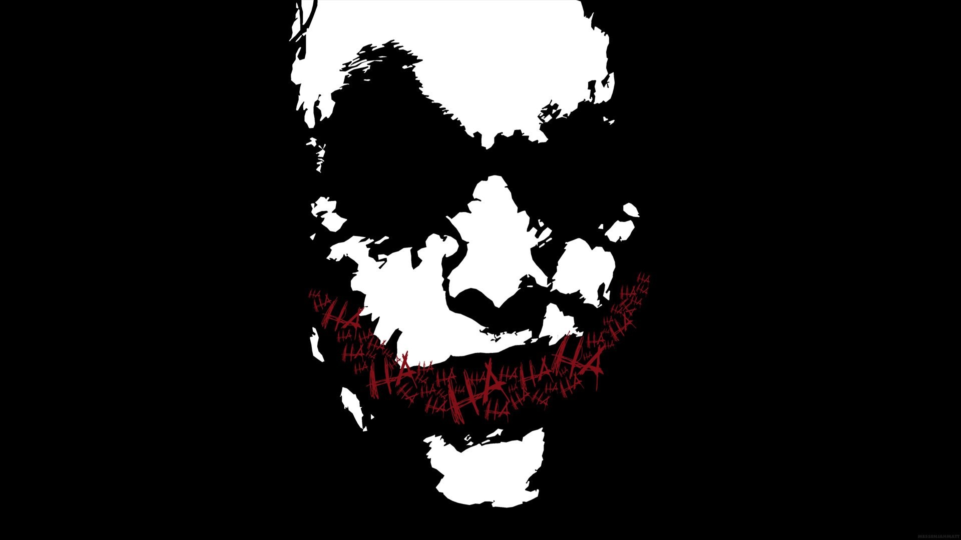 Joker, Silhouette, Bianco e nero, Minimalista, Full HD, sfondo Windows 11