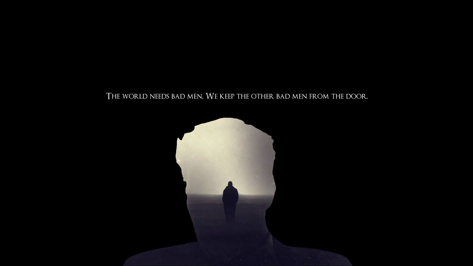 True Detective, Citazione, Silhouette, Sfondo nero, Minimalista, wallpaper Windows 11