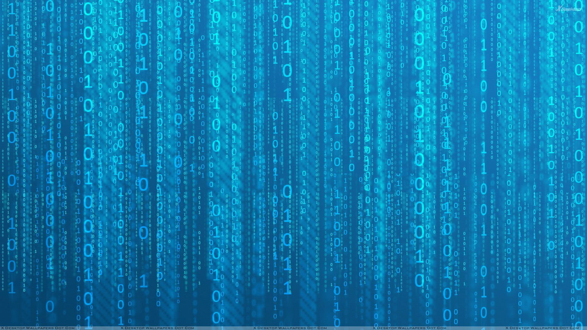 Codice binario, Matrice digitale, Blu, 1920x1080, immagine di sfondo