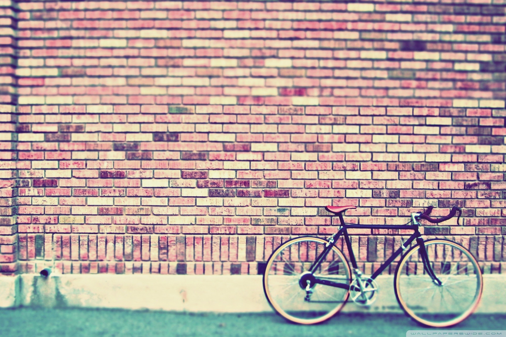 Bicicletta da corsa, Muro di mattoni, Effetto retrò, Full HD, sfondo per PC