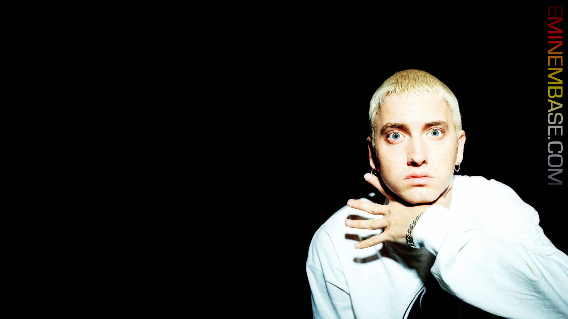Eminem, Capelli biondi, Sfondo nero, Full HD, wallpaper per portatile