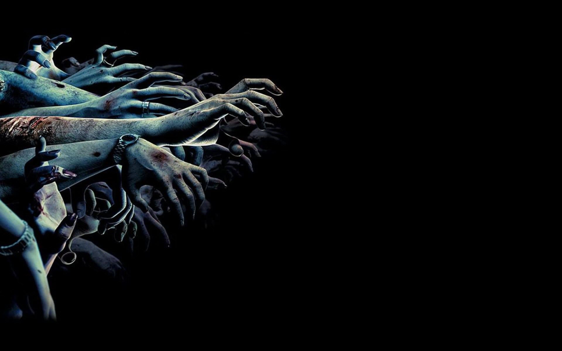 Mani di zombi, Orda, Sfondo nero, Horror, 1920x1200, wallpaper desktop