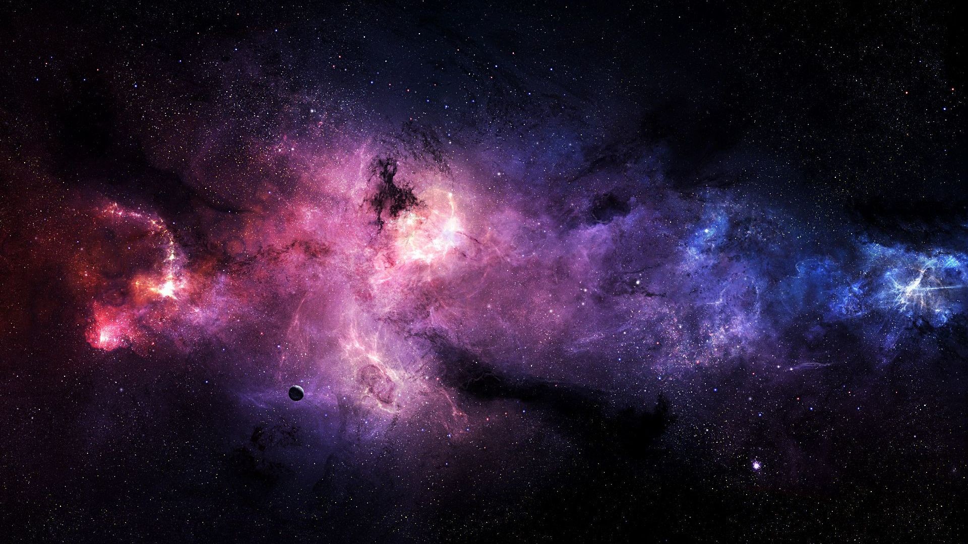 Nebulosa, Viola, Rosa, Spazio, 1920x1080, immagine di sfondo